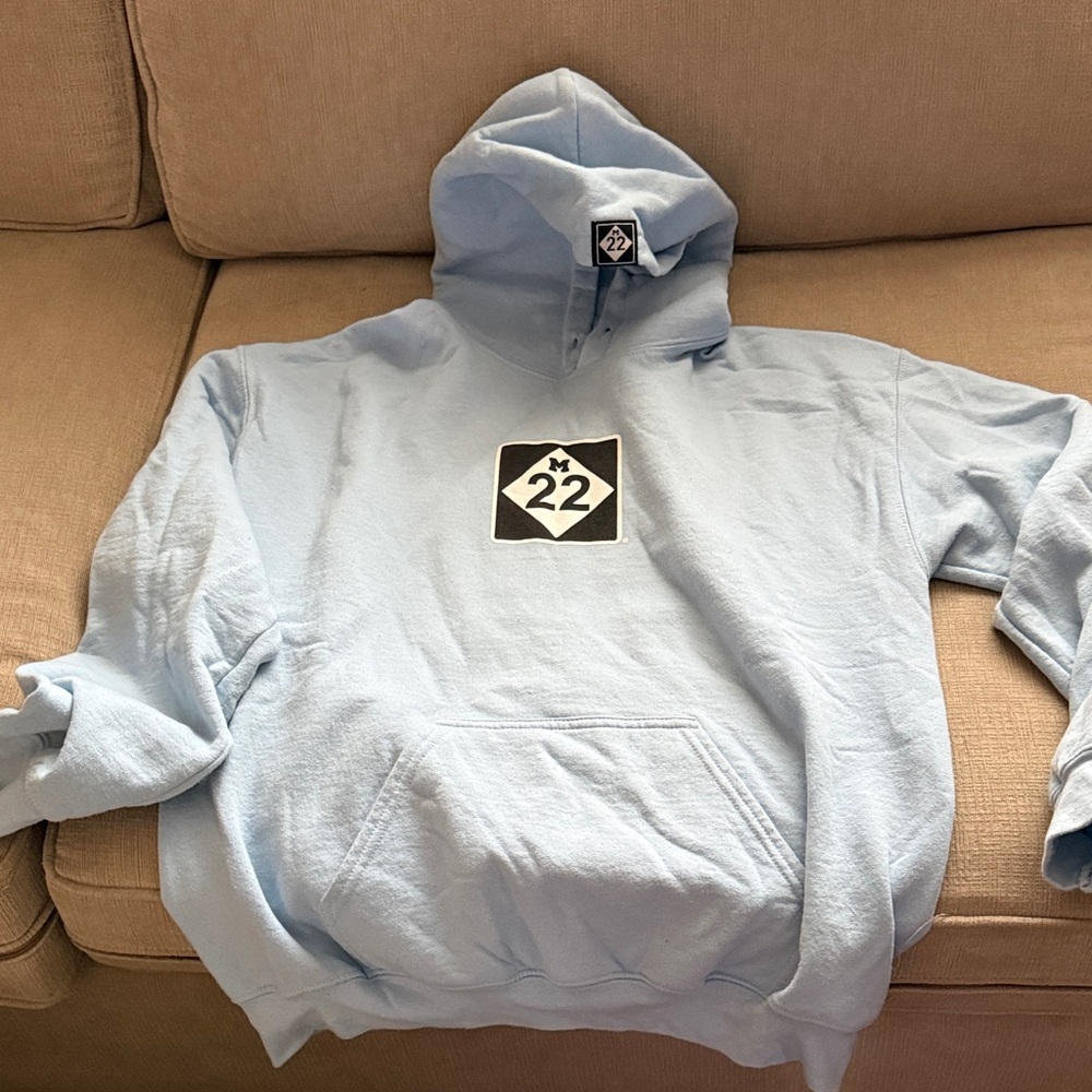 Sky Blue Graphic Hoodie